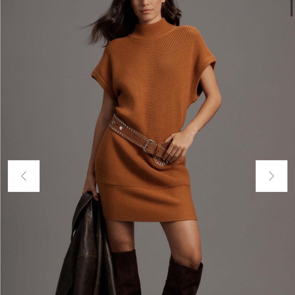 Anthropologie Rust Knit Dress